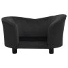 Dog Sofa Black 27.2"x19.3"x15.7" Plush and Faux Leather