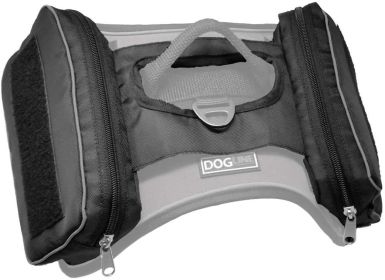 Quest Removable Utility Saddlebags + Built-In Waste bag Dispenser (DL Color: Black/Grey, Dogline Size: Size B)