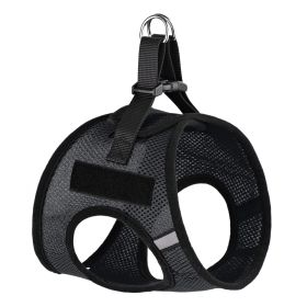 York Mesh Harness + Built-in Hook & Loop Fasteners (DL Color: Black, Dogline Size: 10-11")