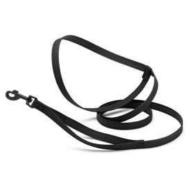 Rubber Infused Nylon Multifunctional Dog Leash (DL Color: Black, Dogline Size: )