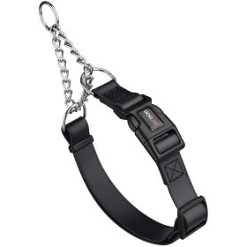 Biothane Martingale Collar with QR Buckle (DL Color: Black, Dogline Size: 11-15" x 3/4")