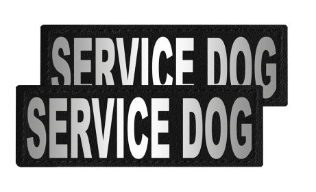 Removable Reflective Patches (Set of 2) (DL Color: SERVICE DOG, Dogline Size: 1" X 2.75")