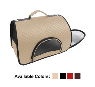 Designer Pet Carrier (DL Color: Beige, Dogline Size: H 11" x W 10" x L 16")