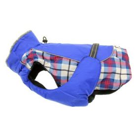 Alpine All-Weather Dog Coat - Royal Blue Plaid (DoggieDesign Size: X-Small)