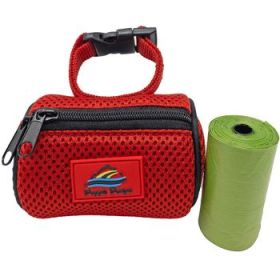 American River Poop Bag Holder - Red (DoggieDesign Size: One Size)