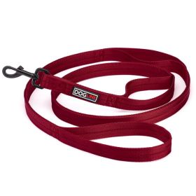 Nylon Double Ply Multi Handle Flat Leash (DL Color: Berry)