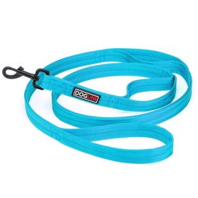 Nylon Double Ply Multi Handle Flat Leash (DL Color: Blue)