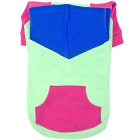 Color-Block Hoodie - Pink on Mint (DoggieDesign Size: X-Small)