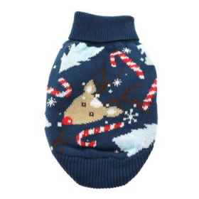 Combed Cotton Ugly Reindeer Holiday Dog Sweater (DoggieDesign Size: XX-Small)