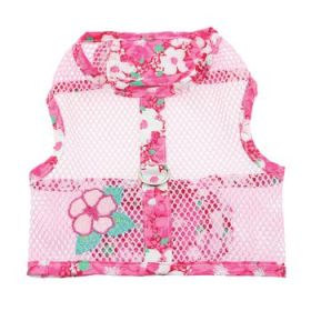 Cool Mesh Dog Harness with Leash - Hawaiian Hibiscus Pink (DoggieDesign Size: X-Small)