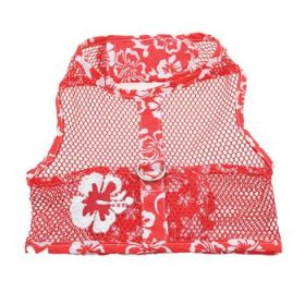 Cool Mesh Dog Harness with Leash - Hawaiian Hibiscus Red (DoggieDesign Size: X-Small)