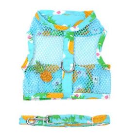 Cool Mesh Dog Harness with Leash - Pineapple Luau (DoggieDesign Size: X-Small)