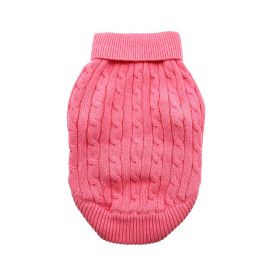 Combed Cotton Cable Knit Dog Sweater - Candy Pink (DoggieDesign Size: XX-Small)