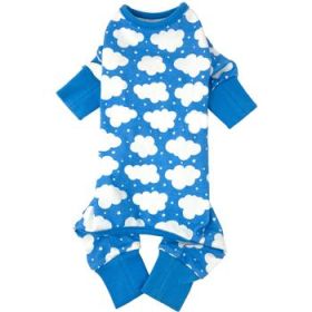 CuddlePup Dog Pajamas - Fluffy Clouds - Blue (DoggieDesign Size: X-Small)