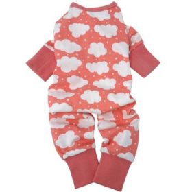 CuddlePup Dog Pajamas - Fluffy Clouds - Coral (DoggieDesign Size: X-Small)