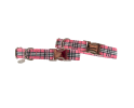 Adjustable Collar - Quick Release Metal Alloy - Pink Plaid