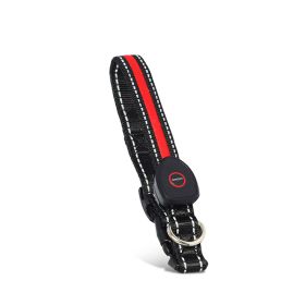 Blinking Flashing Pets Safety LED Adjustable Dog Collar (Color: Red, type: Pet supplies)