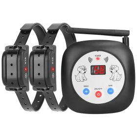 328FT Electric Wireless Dog Fence System With GPS Location Monitor Collar Receiver (type: Dog Fence With 2 Collar)