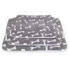 Dog Bed Mat Comfortable Flannel Dog Crate Pad Reversible Cushion Carpet Machine Washable Pet Bed Liner with Bone Patterns