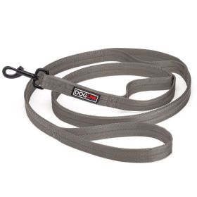 Nylon Double Ply Multi Handle Flat Leash (DL Color: Grey)