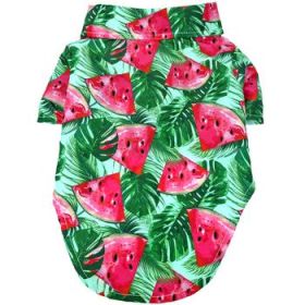 Hawaiian Camp Shirt - Juicy Watermelon (DoggieDesign Size: XX-Small)