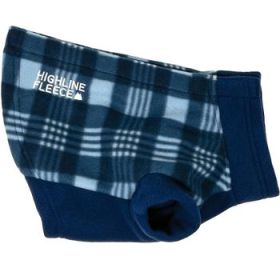 Highline Fleece Dog Coat - Blue Plaid (DoggieDesign Size: Size 8)