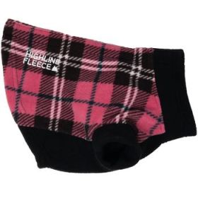 Highline Fleece Dog Coat - Pink and Black Plaid (DoggieDesign Size: Size 8)