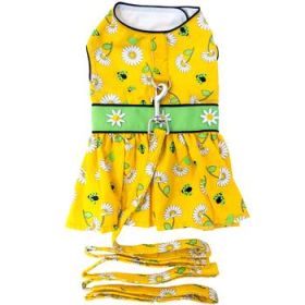 Ladybugs and Daisies Dog Dress with Matching Leash (DoggieDesign Size: X-Small)