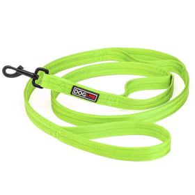 Nylon Double Ply Multi Handle Flat Leash (DL Color: Lime Green)