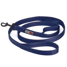 Nylon Double Ply Multi Handle Flat Leash (DL Color: Navy Blue)