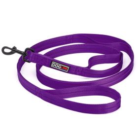 Nylon Double Ply Multi Handle Flat Leash (DL Color: Purple)