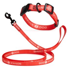 Biothane Service Dog Collar Or Leash (DL Color: Red, Dogline Size: 13-21" x 3/4" Collar)