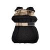 Sherpa-Lined Dog Harness Coat - Brown & White Plaid