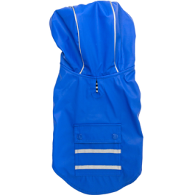 Slicker Raincoat with Striped Lining - Cobalt Blue (DoggieDesign Size: X-Small)