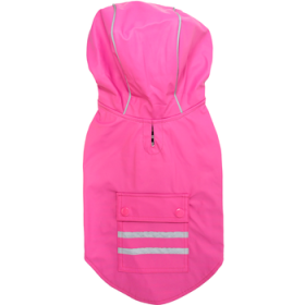 Slicker Raincoat with Striped Lining - Raspberry Pink (DoggieDesign Size: X-Small)