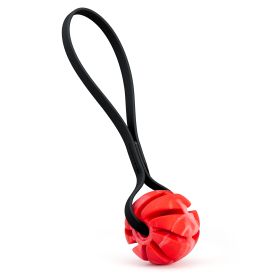 Rubber Spiral Ball with Rope (DL Color: Red/Black, Dogline Size: 2")