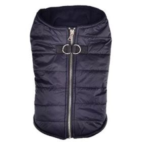 Zip-up Dog Puffer Vest - Black (DoggieDesign Size: X-Small)