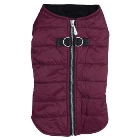 Zip-up Dog Puffer Vest - Burgundy (DoggieDesign Size: X-Small)