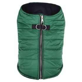 Zip-up Dog Puffer Vest - Dark Green (DoggieDesign Size: X-Small)